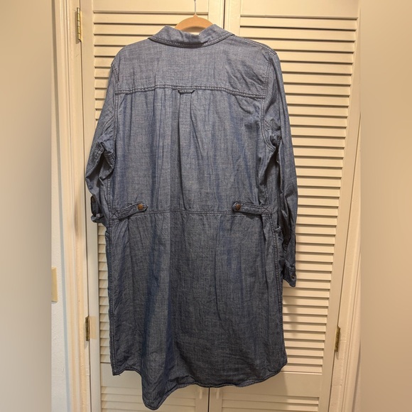 Duluth Trading Blue Denim Chambray Shirt Dress - Picture 4 of 7